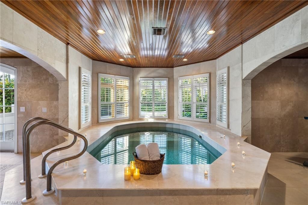 Interior, Pool, Recessed Lighting, Wooden Ceilings