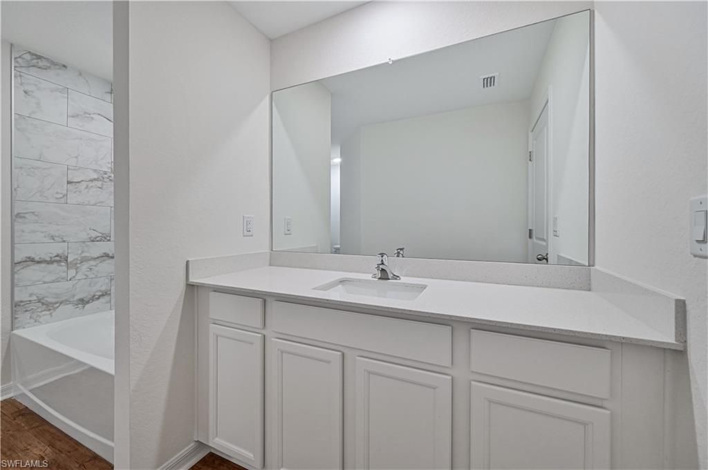 Bathroom, Interior, Marble Walls, Wood Texture Flooring
