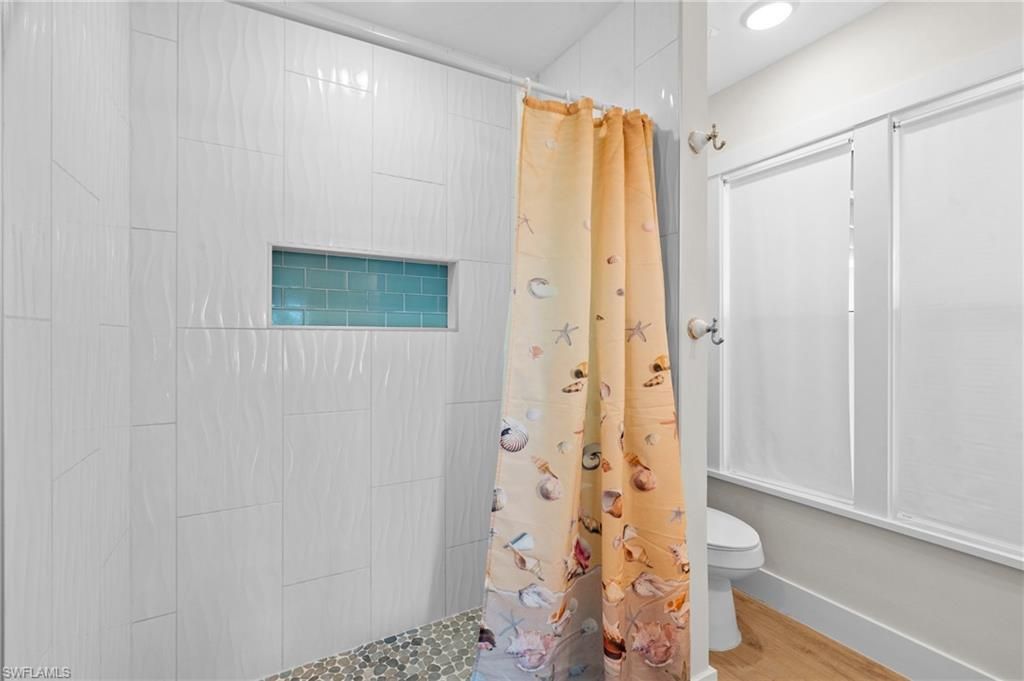 Bathroom, Interior, Recessed Lighting, Wood Texture Flooring