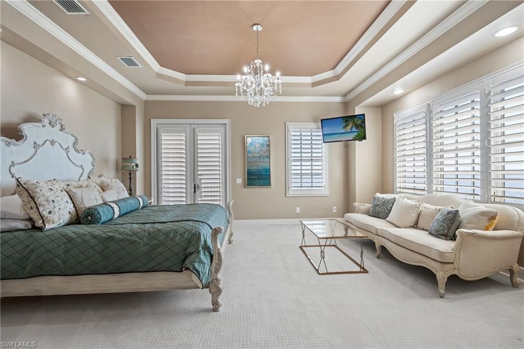 Bedroom, Chandelier, Interior, Recessed Lighting