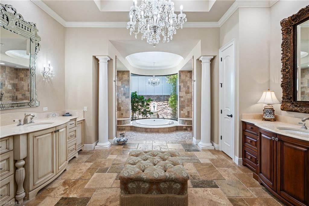 Bathroom, Chandelier, Interior
