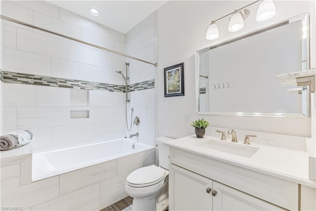 Bathroom, Interior, Recessed Lighting, Wood Texture Flooring