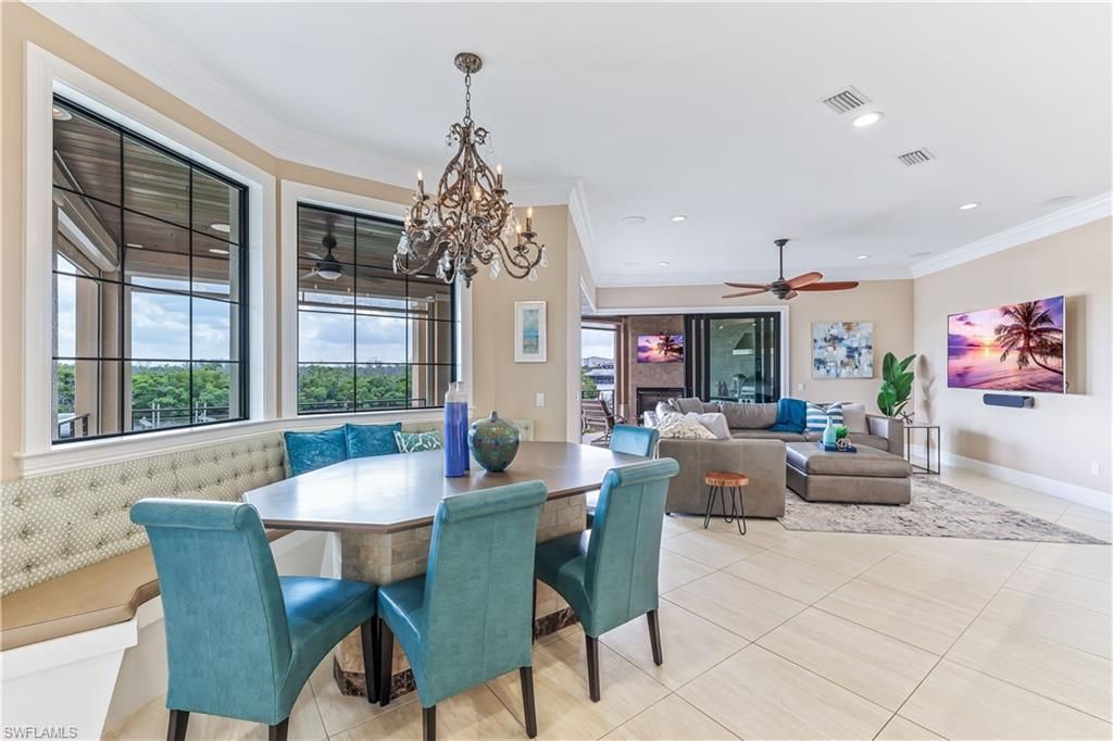 Chandelier, Dining room, Interior, Living room, Recessed Lighting
