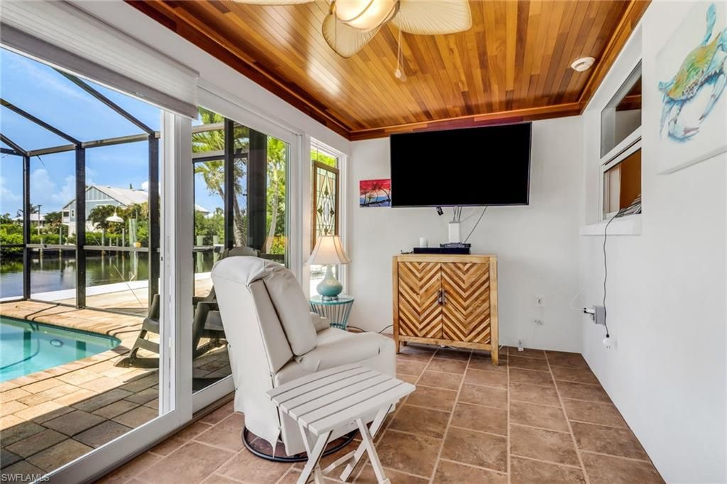Interior, Pool, Sun Room, Water, Wooden Ceilings