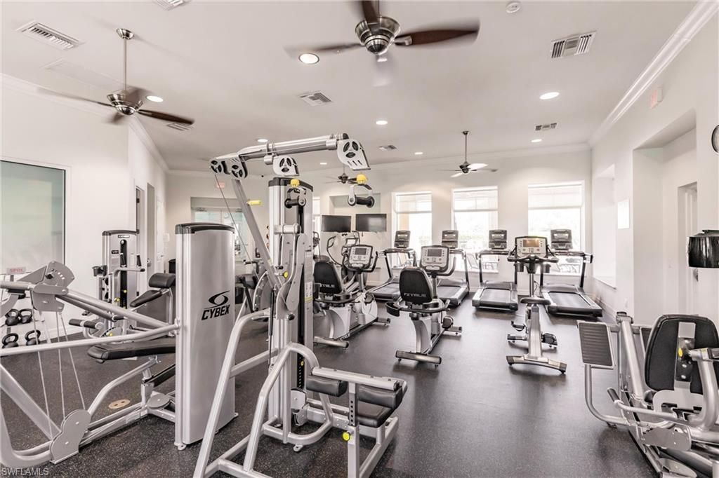 Fitness Equipment, Gym, Interior, Recessed Lighting