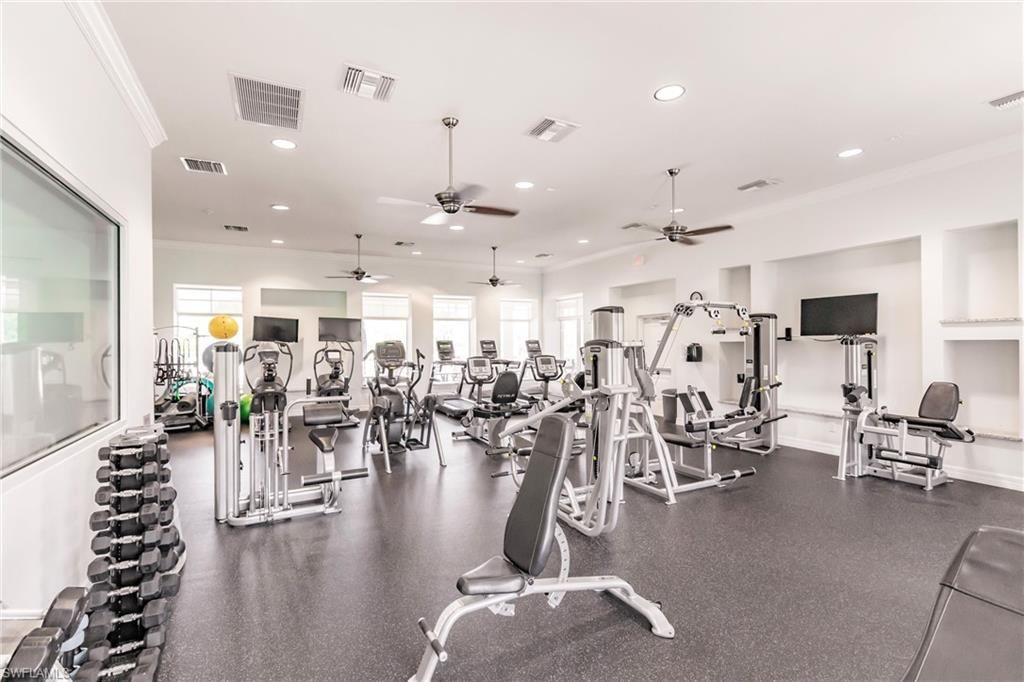 Fitness Equipment, Gym, Interior, Recessed Lighting