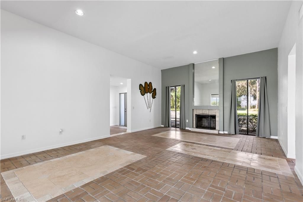 Empty room, Fireplace, Interior, Recessed Lighting