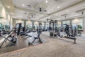 Fitness Equipment, Gym, Interior, Recessed Lighting
