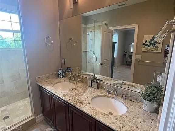 Bathroom, Dual Sink Vanities, Glass Shower, Interior