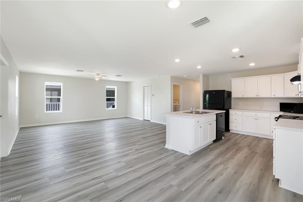 Interior, Kitchen, Recessed Lighting, Wood Texture Flooring