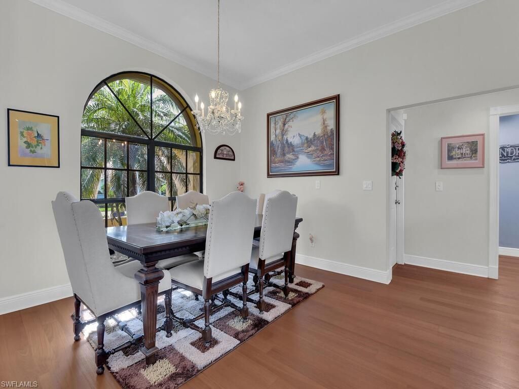 Chandelier, Dining room, Interior, Wood Texture Flooring