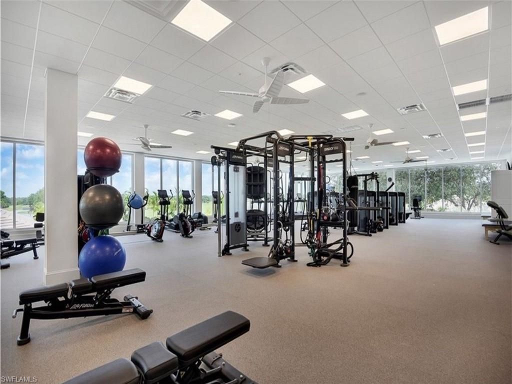 Fitness Equipment, Gym, Interior, Recessed Lighting