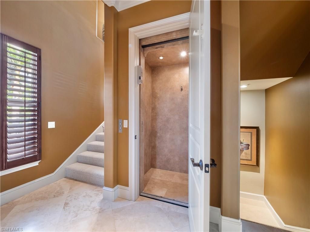 Elevator, Interior, Recessed Lighting, Wooden Ceilings, Wooden Walls