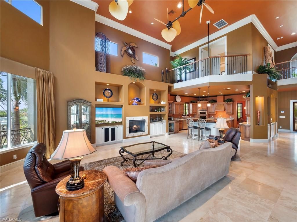Fireplace, Interior, Kitchen, Living room, Pendant Lights, Recessed Lighting