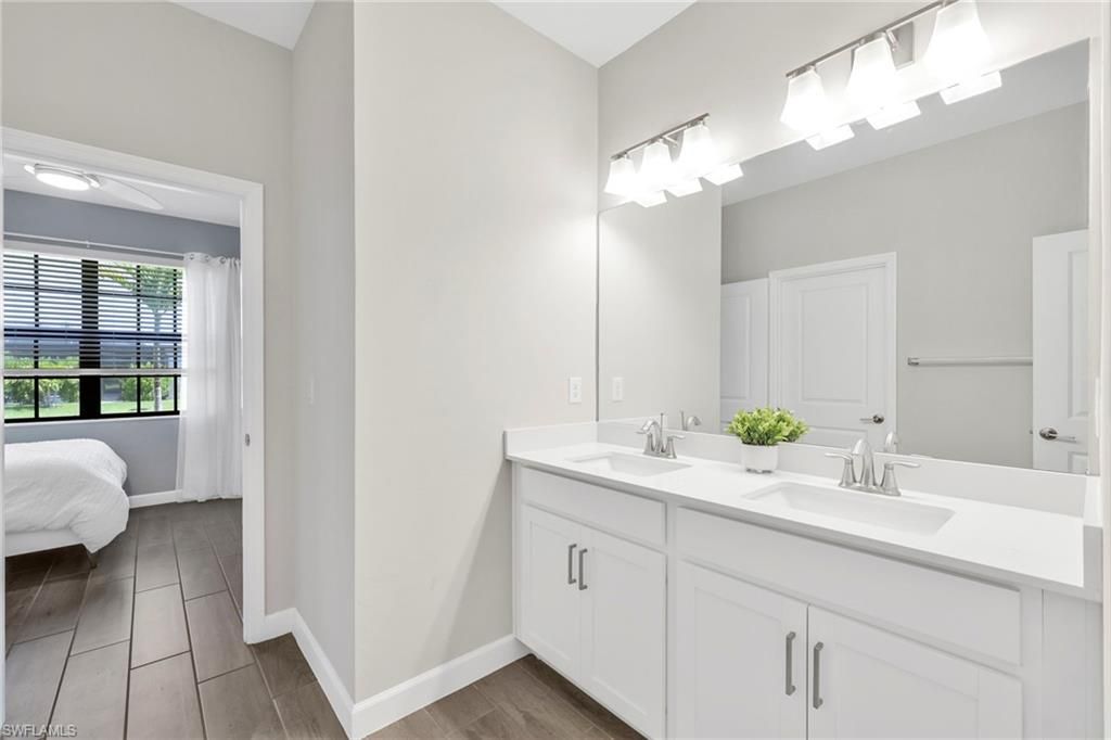 Bathroom, Dual Sink Vanities, Interior, Wood Texture Flooring
