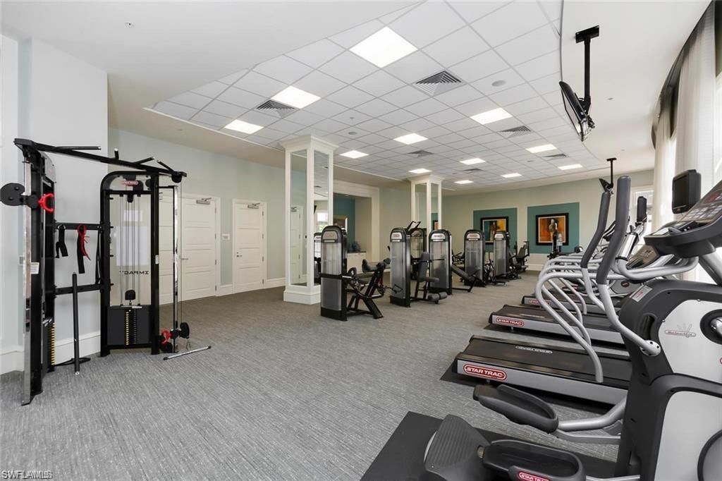 Fitness Equipment, Gym, Interior, Recessed Lighting