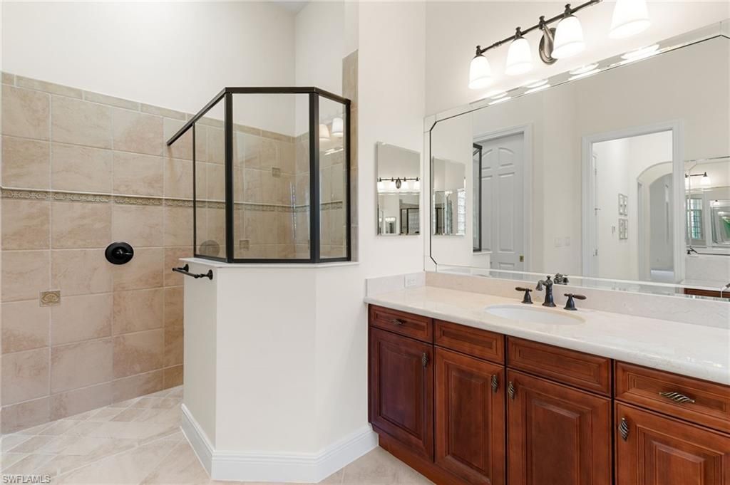 Bathroom, Dual Sink Vanities, Glass Shower, Interior