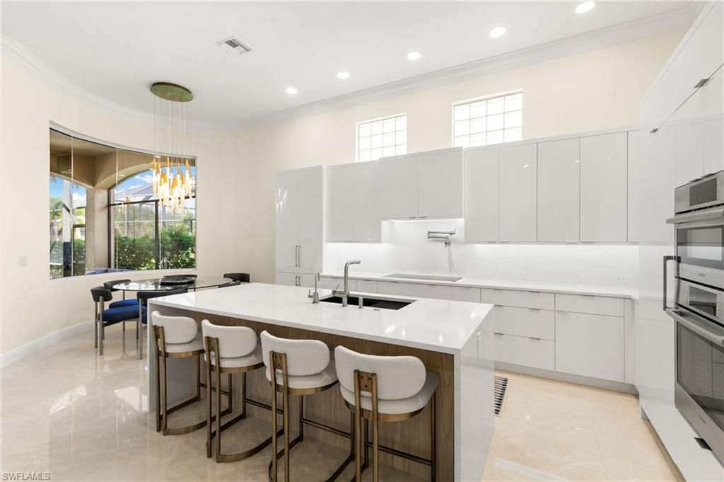 Interior, Kitchen, Pendant Lights, Recessed Lighting, Stainless Steel Appliances
