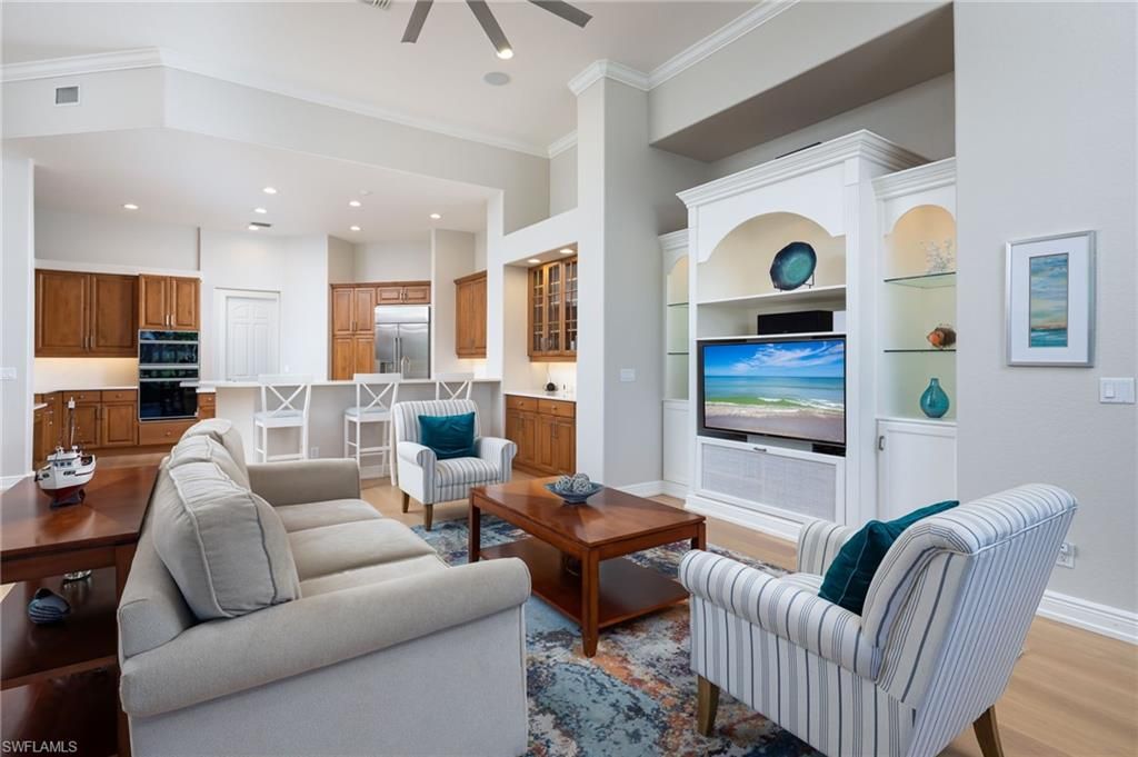 Interior, Kitchen, Living room, Recessed Lighting, Stainless Steel Appliances, Wood Texture Flooring