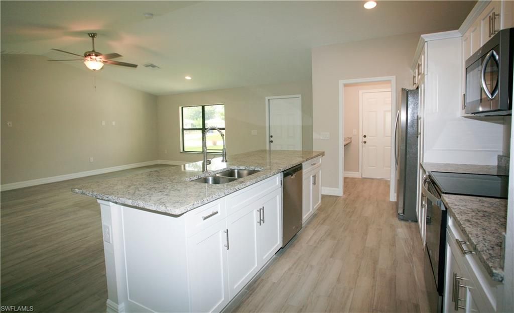 Interior, Kitchen, Recessed Lighting, Wood Texture Flooring