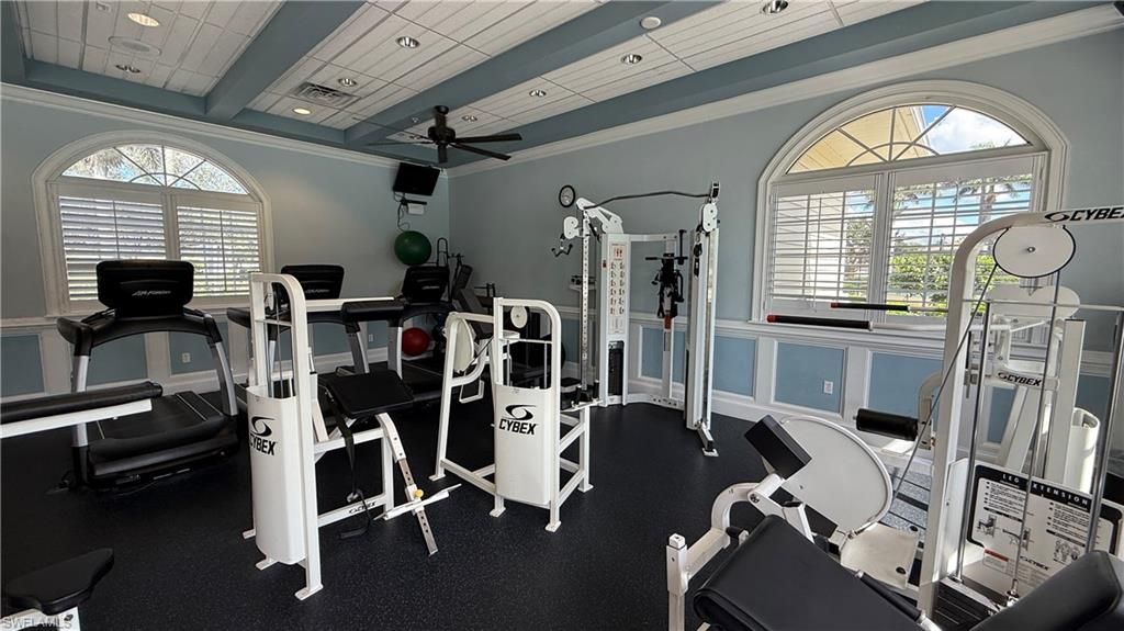 Fitness Equipment, Gym, Interior, Recessed Lighting