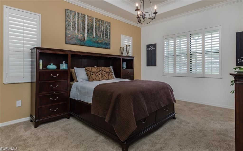Bedroom, Chandelier, Interior