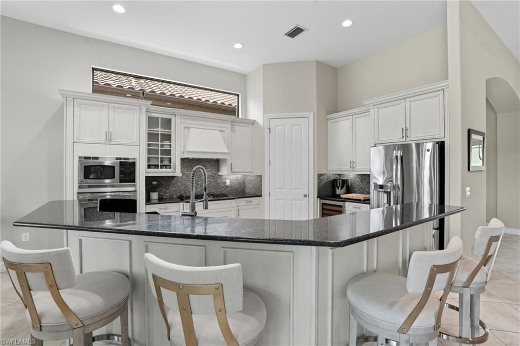 Interior, Kitchen, Marble, Recessed Lighting, Stainless Steel Appliances