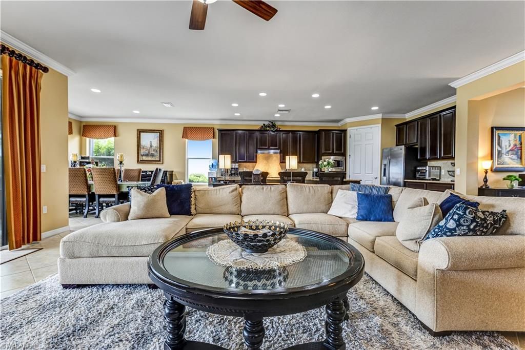 Dining room, Interior, Kitchen, Living room, Recessed Lighting, Stainless Steel Appliances