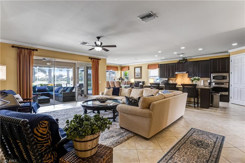 Dining room, Interior, Kitchen, Living room, Recessed Lighting, Stainless Steel Appliances