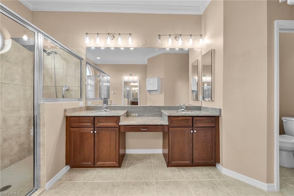 Bathroom, Dual Sink Vanities, Glass Shower, Interior
