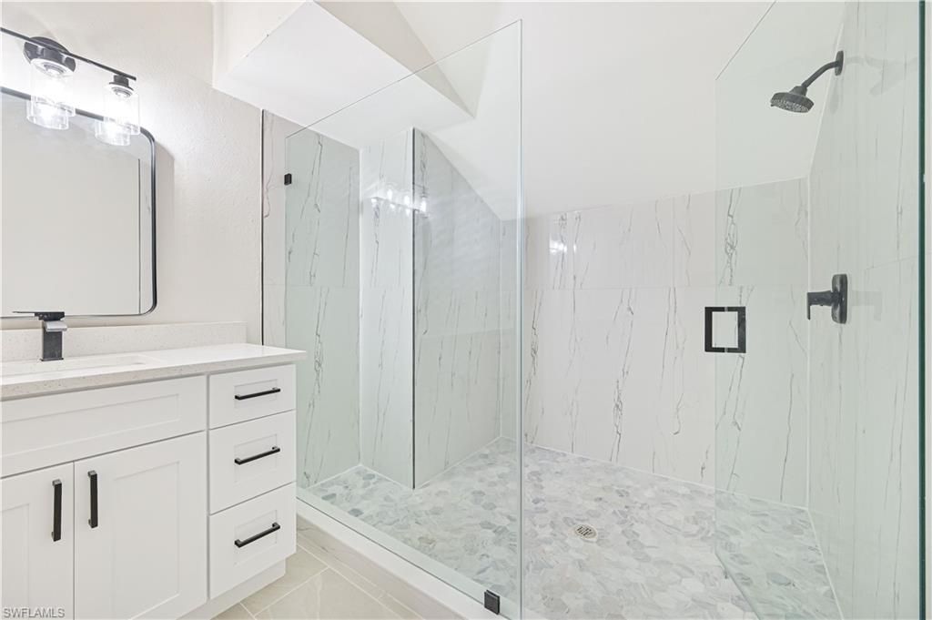 Bathroom, Glass Shower, Interior, Marble Walls