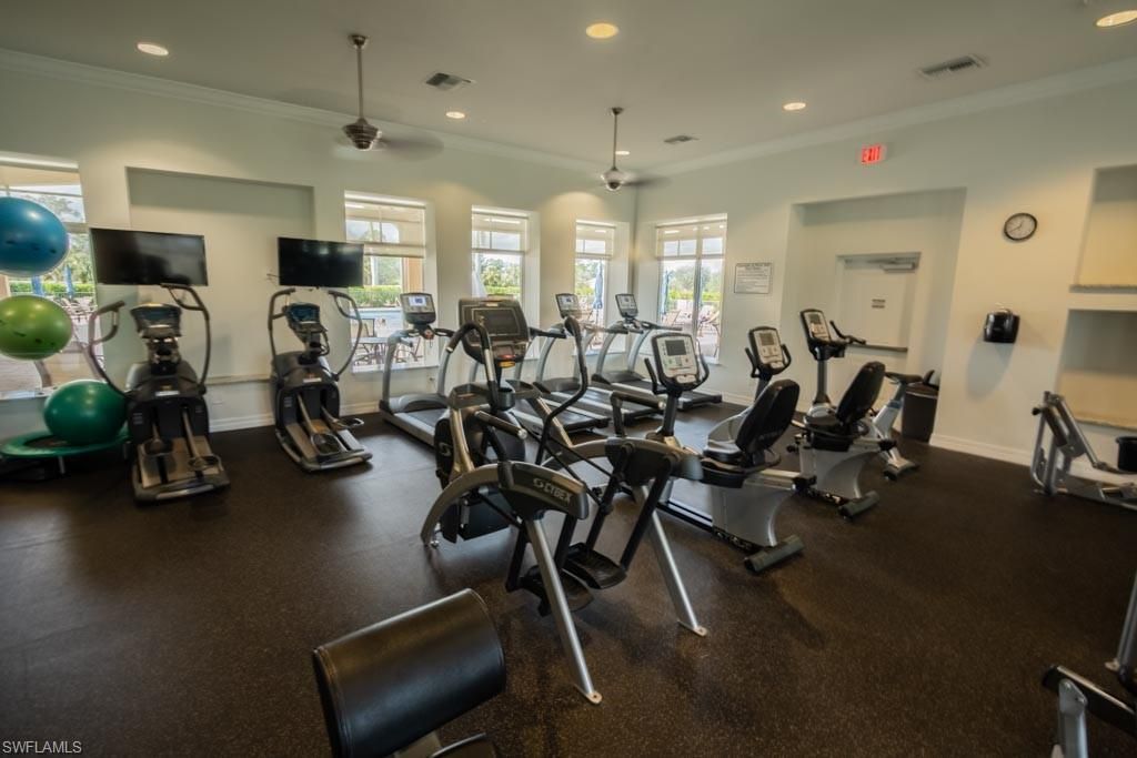 Fitness Equipment, Gym, Interior, Pendant Lights, Recessed Lighting