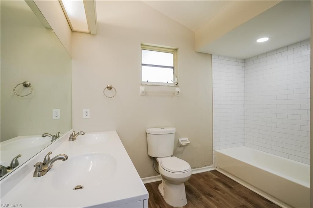 Bathroom, Interior, Recessed Lighting, Wood Texture Flooring