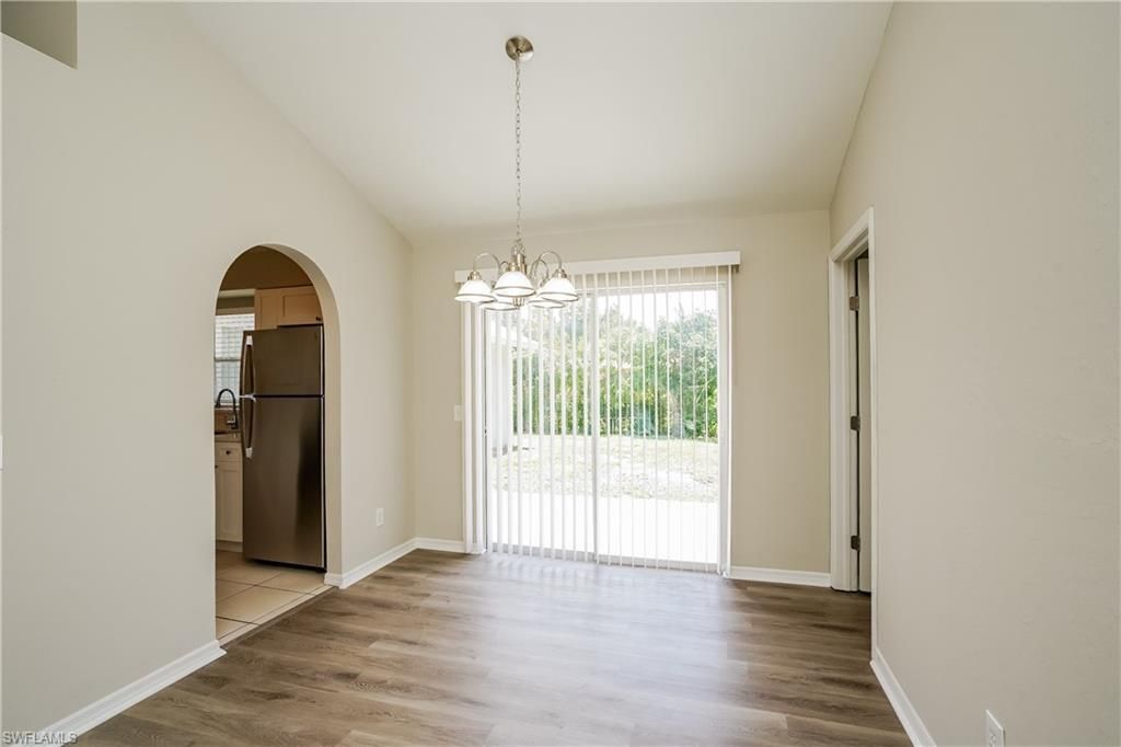 Chandelier, Empty room, Interior, Pendant Lights, Wood Texture Flooring