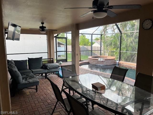 Dining room, Glass Ceilings, Interior, Pool, Sun Room, Water