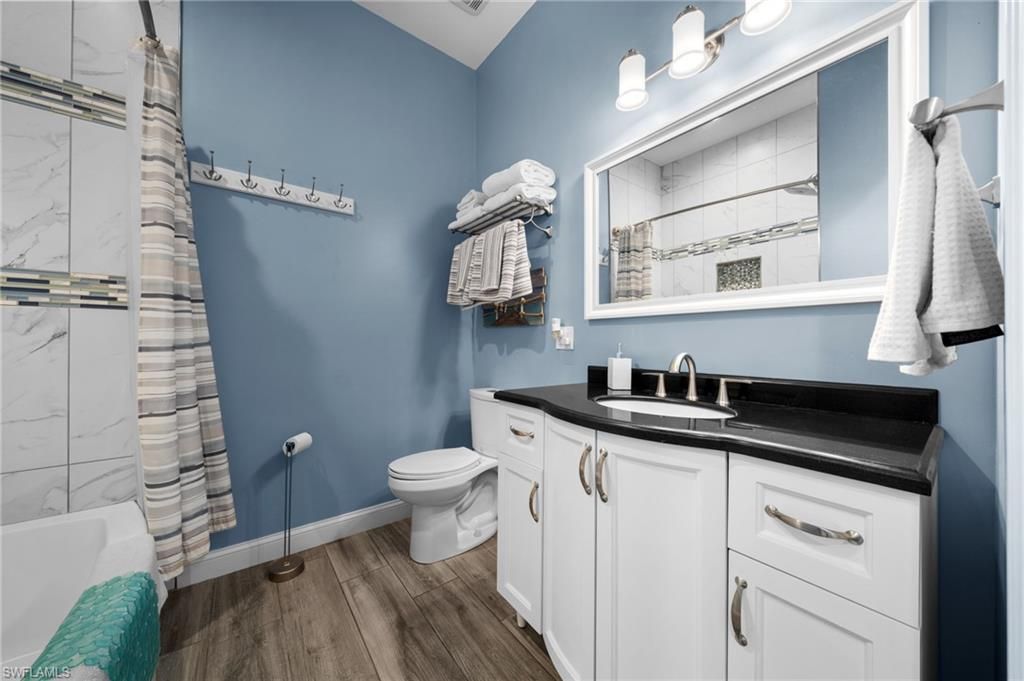 Bathroom, Interior, Marble Walls, Wood Texture Flooring