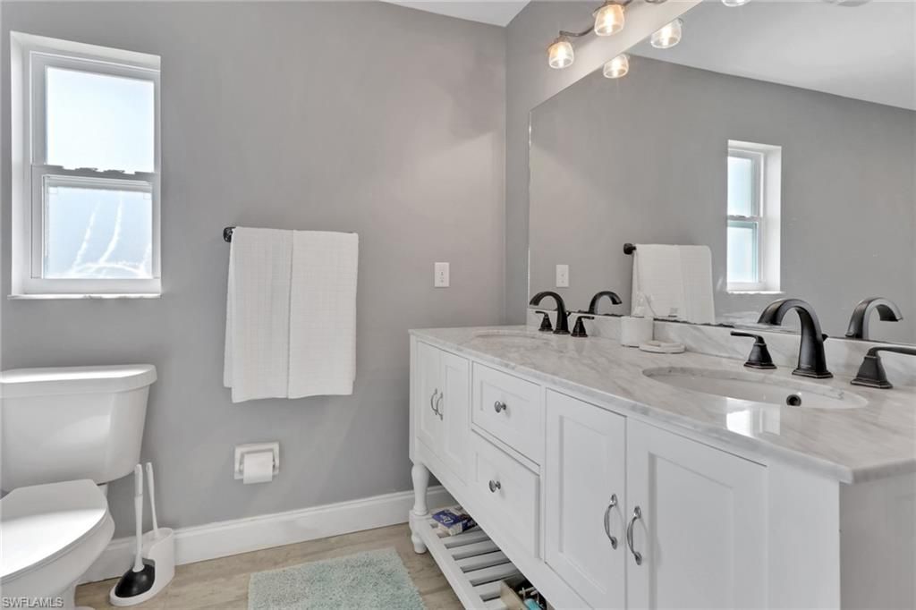 Bathroom, Dual Sink Vanities, Interior, Wood Texture Flooring