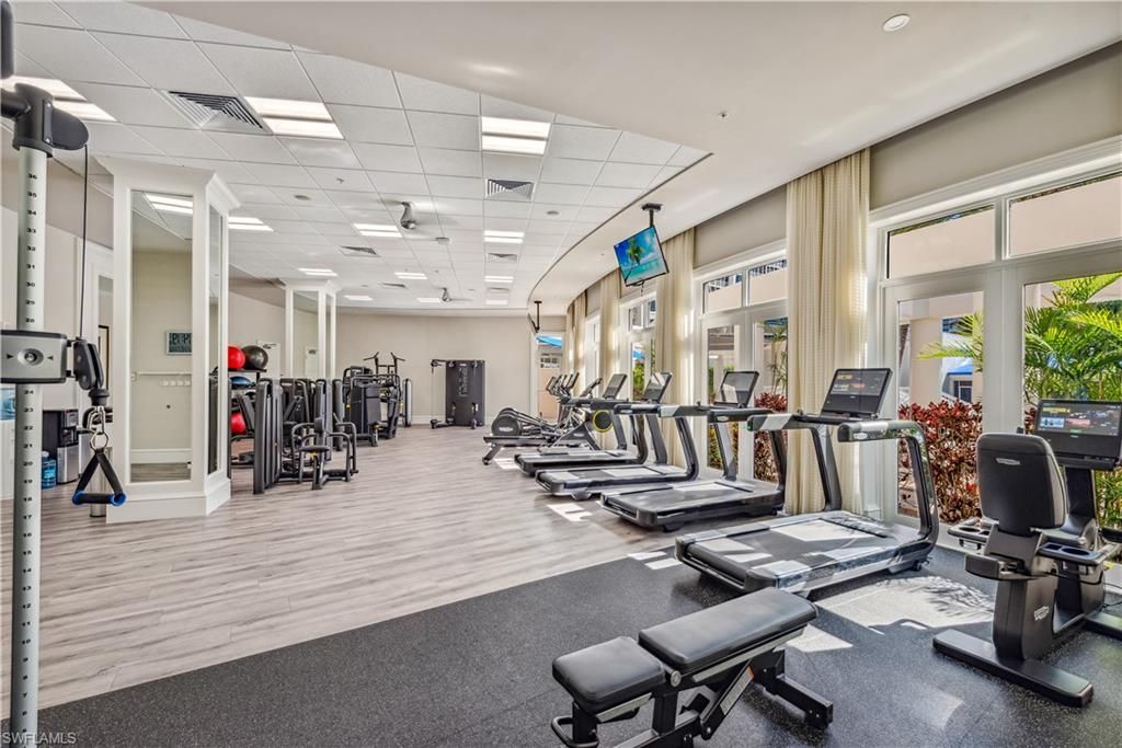 Fitness Equipment, Gym, Interior, Recessed Lighting