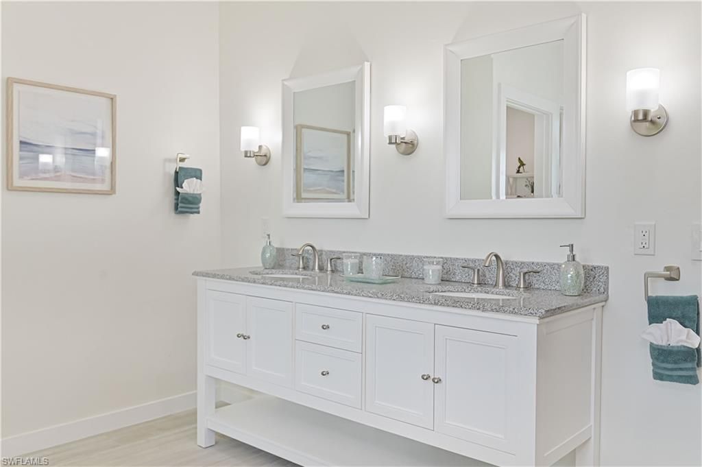 Bathroom, Dual Sink Vanities, Interior, Wood Texture Flooring