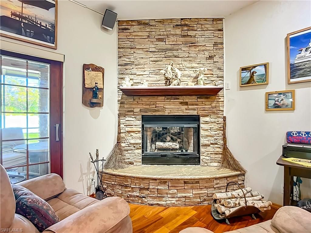 Fireplace, Interior, Stone Walls, Wood Texture Flooring