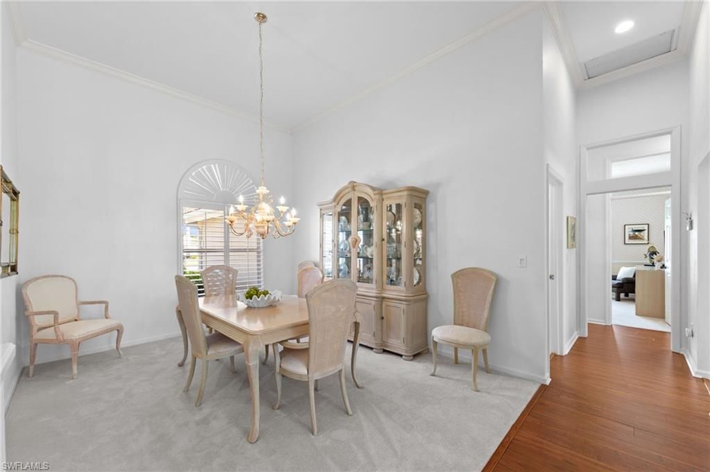 Chandelier, Dining room, Interior, Pendant Lights, Recessed Lighting, Wood Texture Flooring
