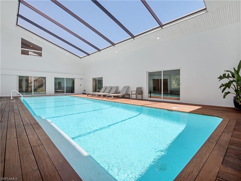 Glass Ceilings, Interior, Pool, Sun Room, Wood Texture Flooring