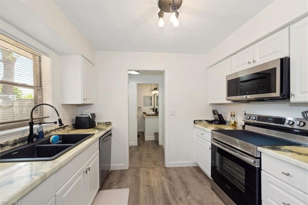 Interior, Kitchen, Stainless Steel Appliances, Wood Texture Flooring