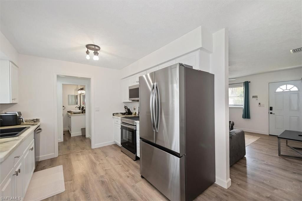 Interior, Kitchen, Stainless Steel Appliances, Wood Texture Flooring