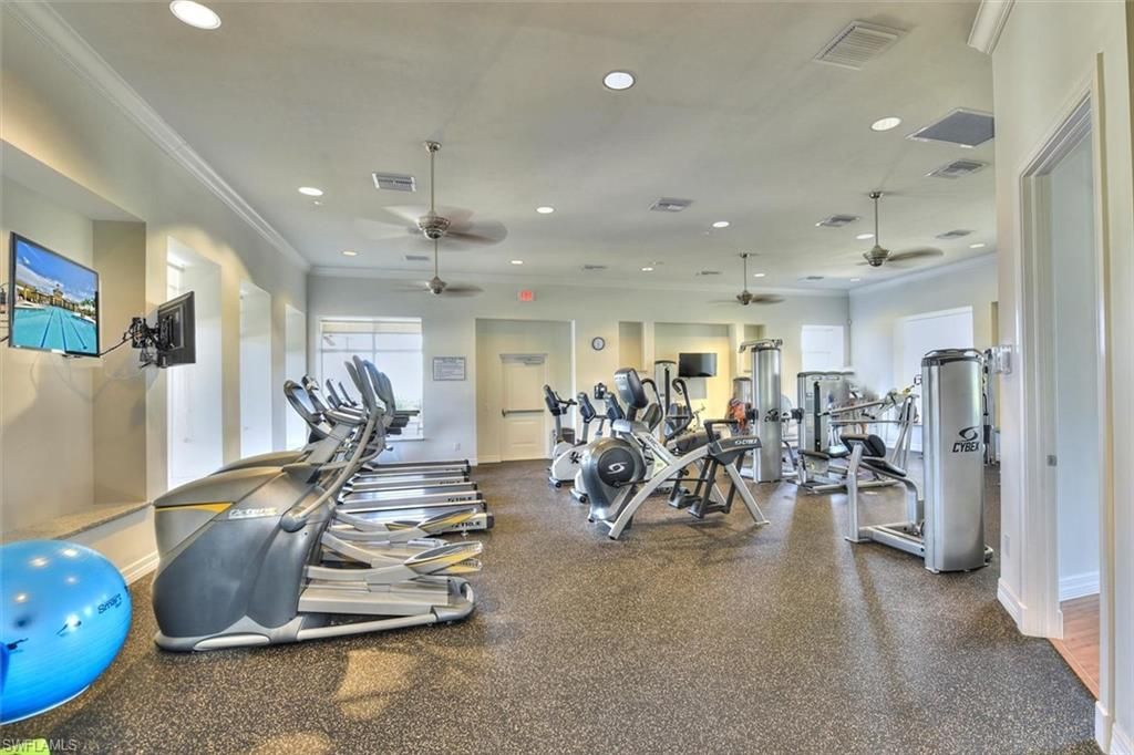 Fitness Equipment, Gym, Interior, Recessed Lighting