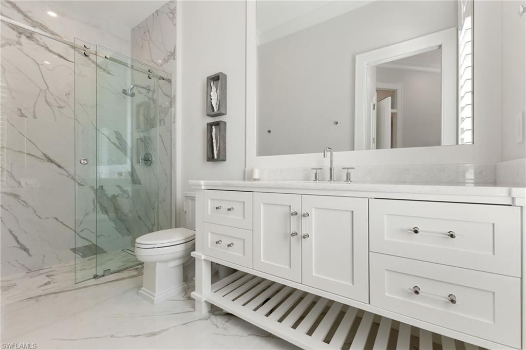 Bathroom, Glass Shower, Interior, Marble, Marble Walls