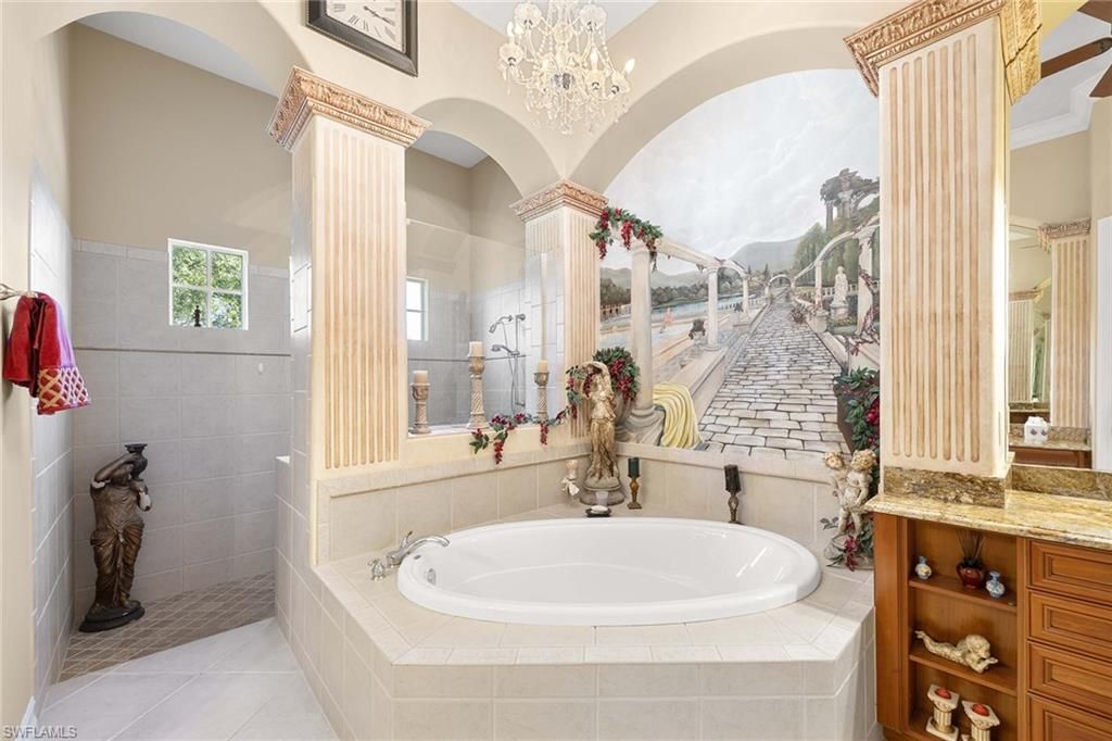 Bathroom, Chandelier, Interior
