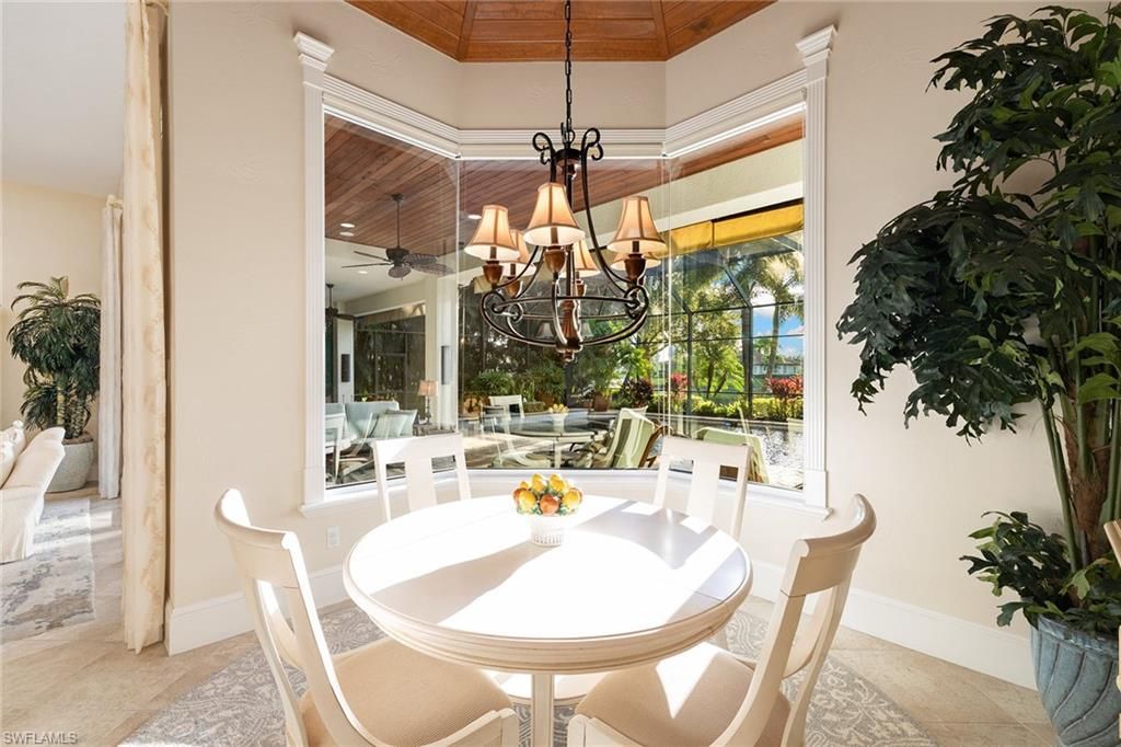 Chandelier, Dining room, Interior, Wooden Ceilings
