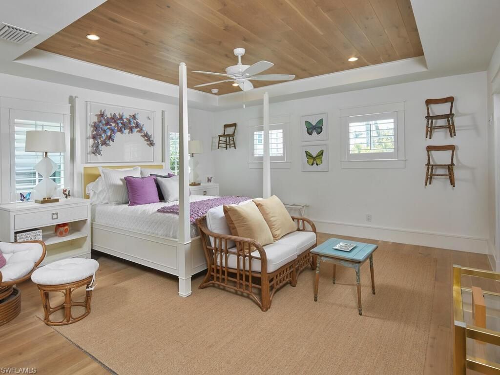 Bedroom, Interior, Recessed Lighting, Wooden Ceilings, Wood Texture Flooring