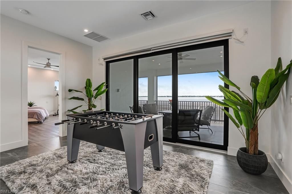 Game Room, Interior, Recessed Lighting, Wood Texture Flooring